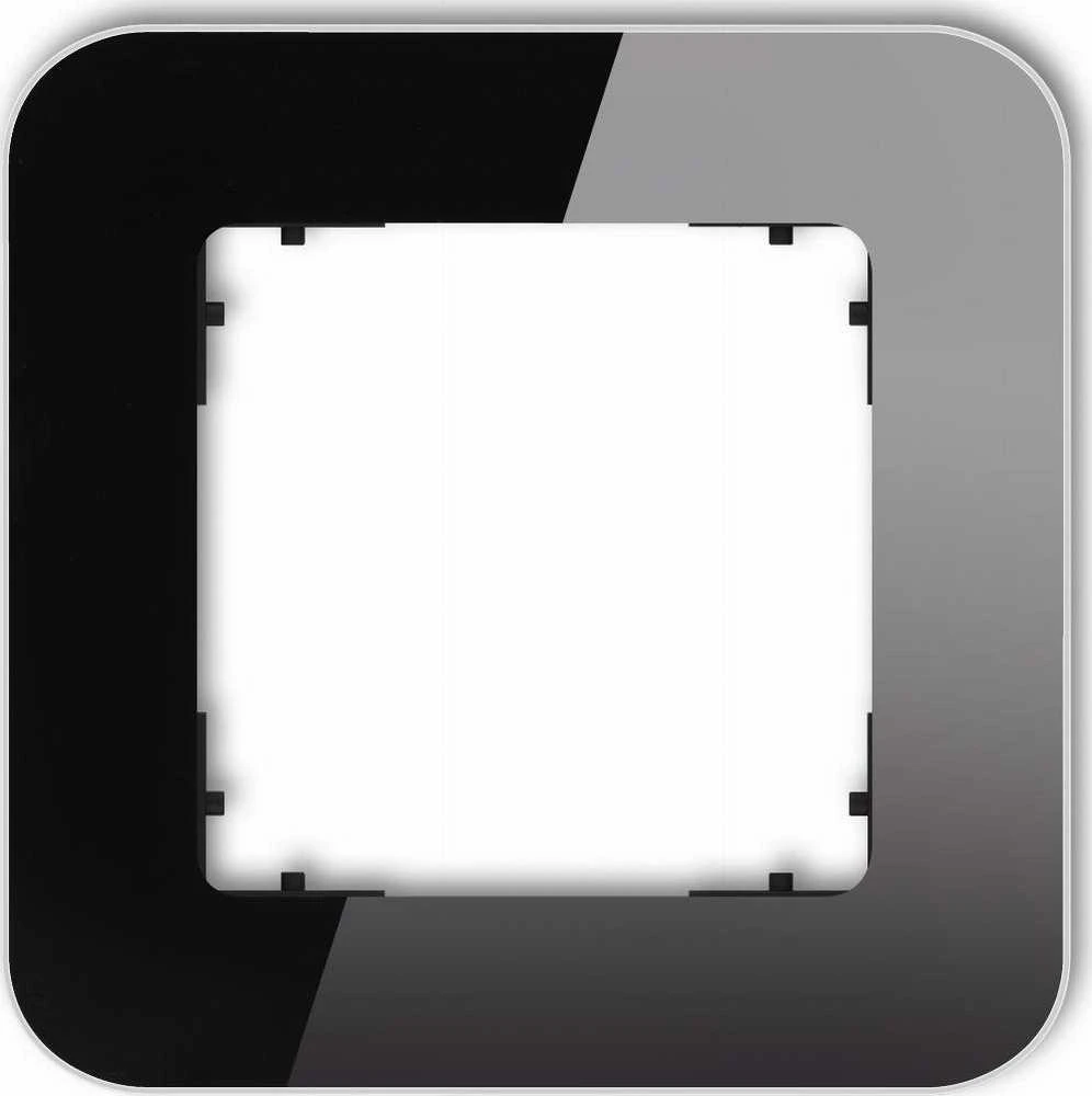 Karlik Elektrotechnik Karlik Single Frame Icon 12-12-IRSZ-1 Universal Rounded Juoda matinio stiklo efektas