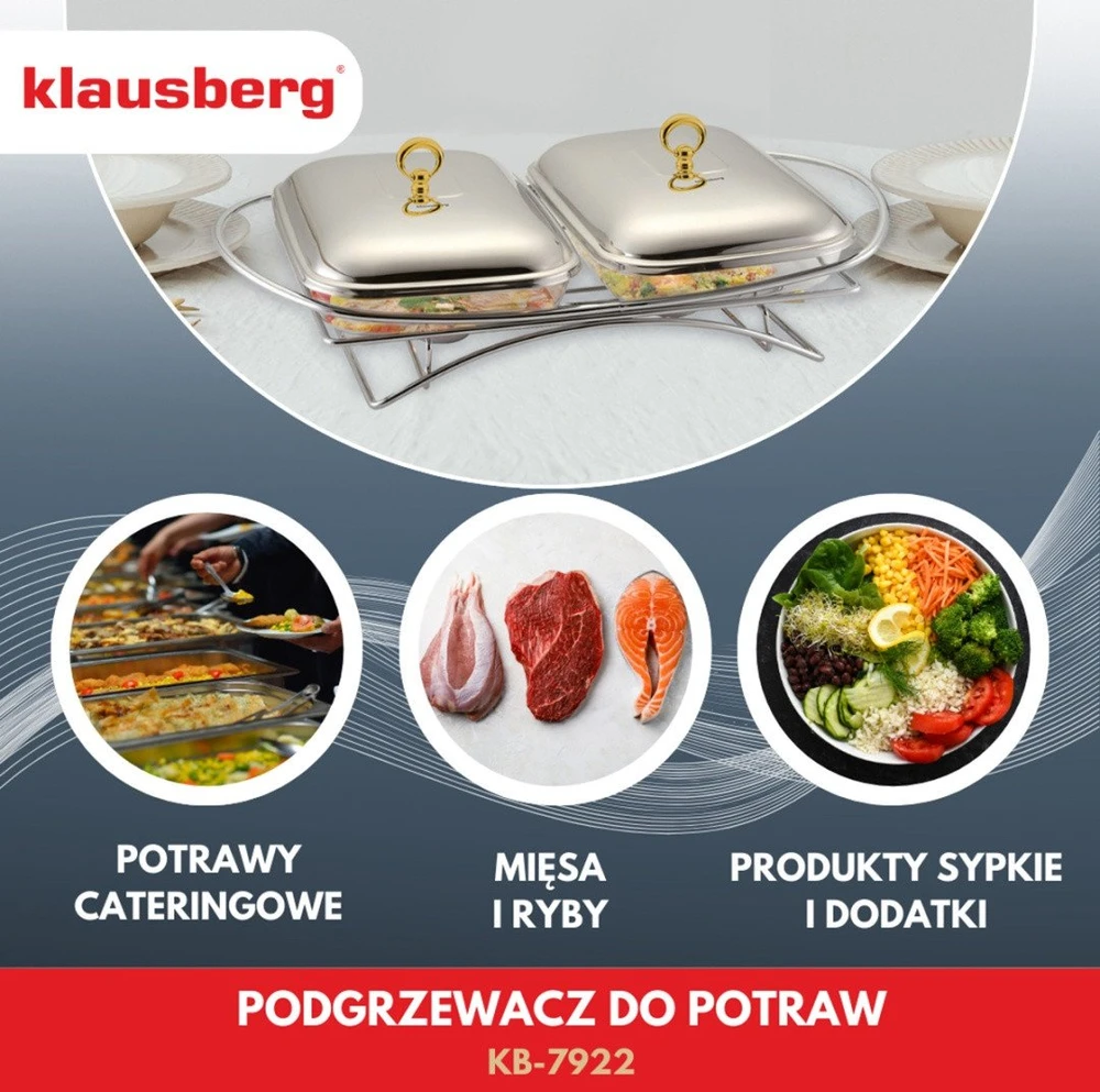 Podgrzewacz Maisto šildytuvas, stiklas + nerūdijantis plienas, 2 x 1,5 l, Klausberg, kb-7922