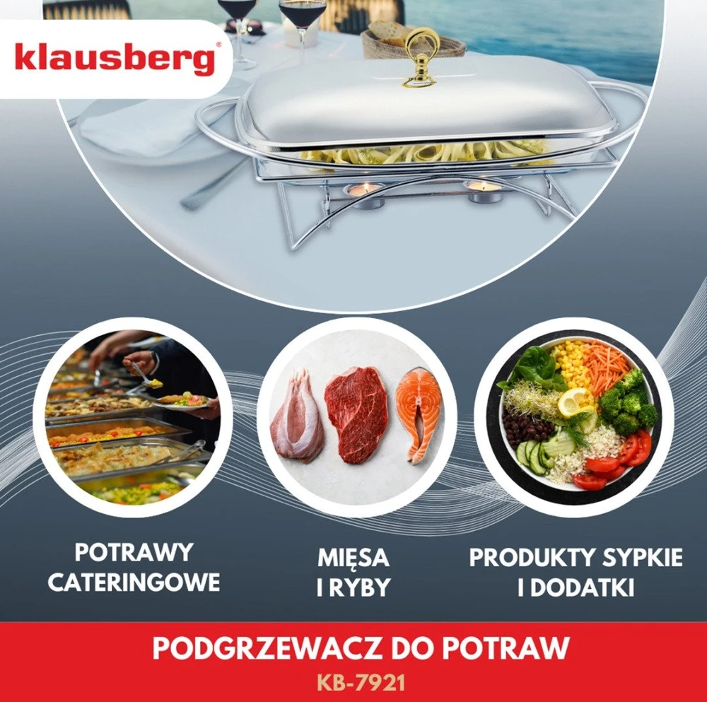 Podgrzewacz Maisto šildytuvas, stiklinis, nerūdijantis plienas, 3 l, Klausberg, kb-7921
