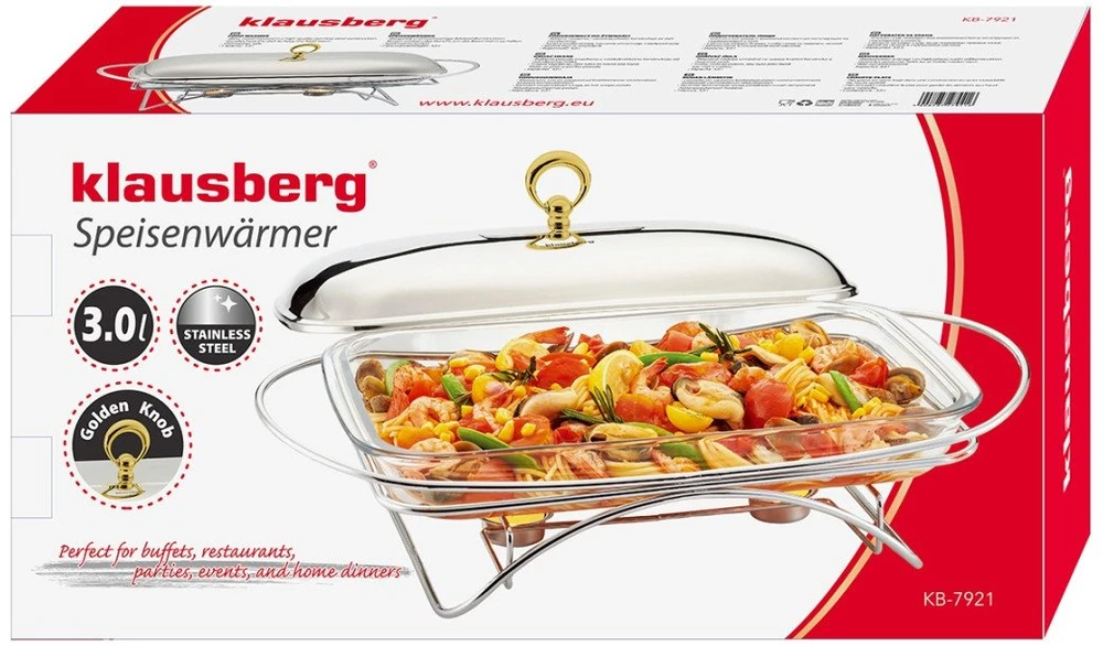 Podgrzewacz Maisto šildytuvas, stiklinis, nerūdijantis plienas, 3 l, Klausberg, kb-7921