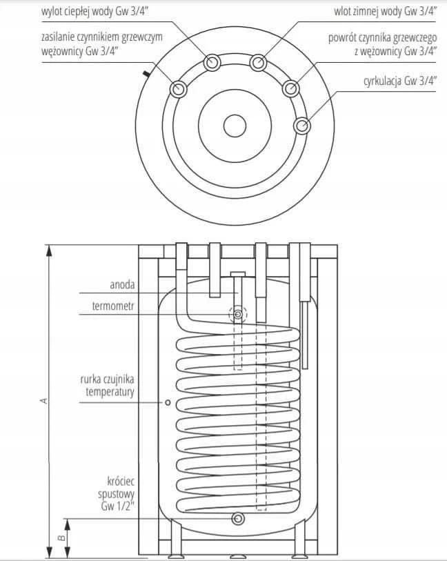 KARŠTO VANDENS KEITIKLIS SWK-100L SU W. CIRCLE MAIN, TERMO-TOP Baltas KOSPEL // OG.K.SWK-100.A.TERMO-TOP.Baltas