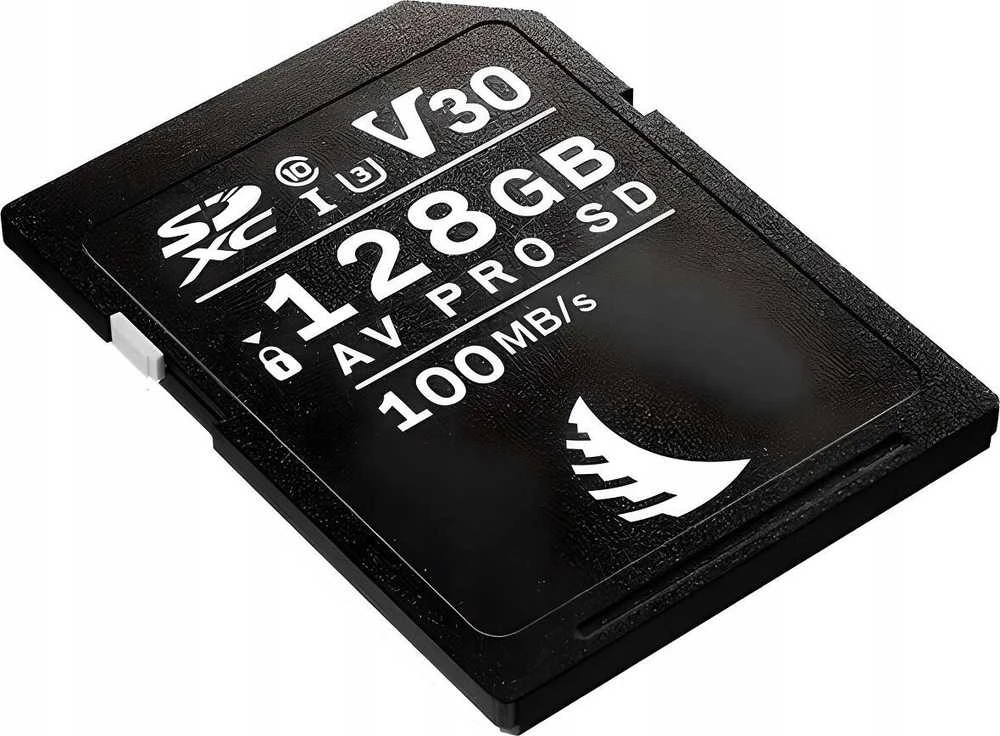 Angelbird AV PRO SD kortelė 128GB kampu