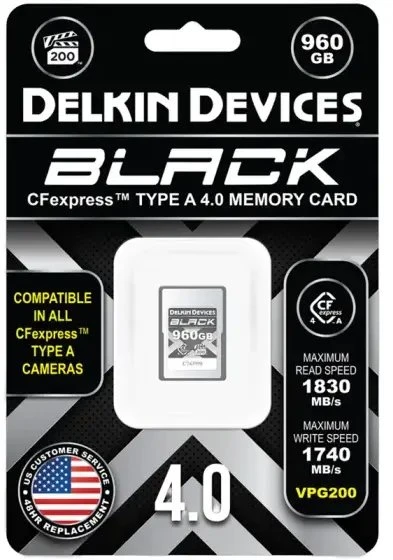 Atminties kortelė Karta Delkin Delkin CFexpress 4.0 Juodas, VGP200, R1830/W1740 (Type A | 4.0) 960GB
