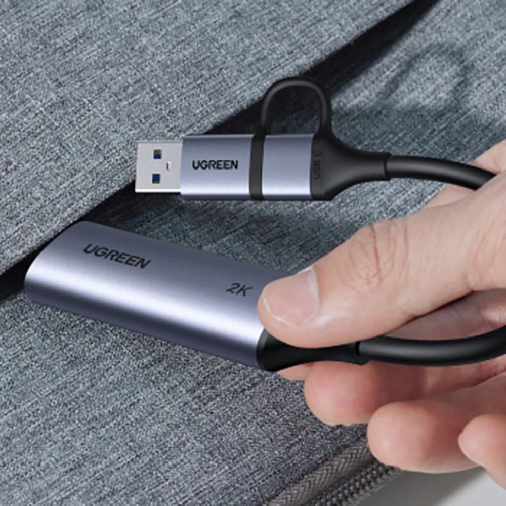 Ugreen vaizdo įrašymo adapteris su USB-A ir USB-C jungtimis