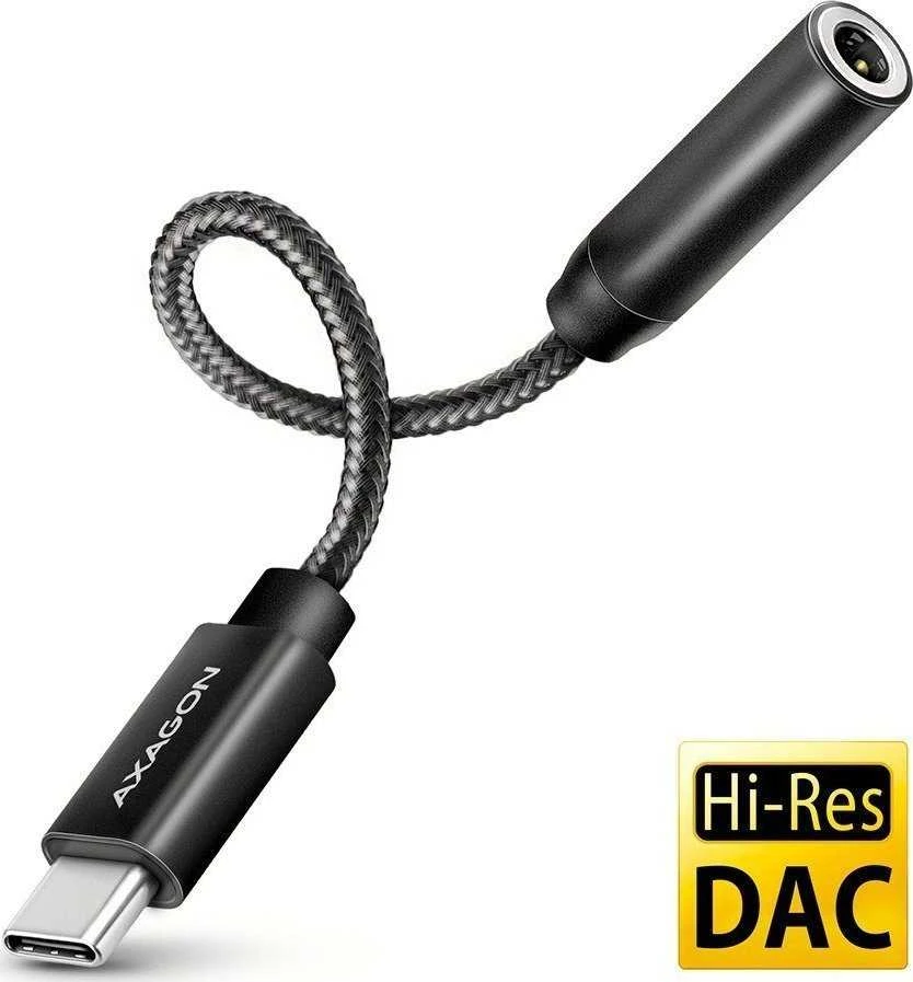 AXAGON ADA-HC USB-C – 3,5 mm (F) jungtis, didelės raiškos DAC, 32 bitų 384 kHz garso adapteris