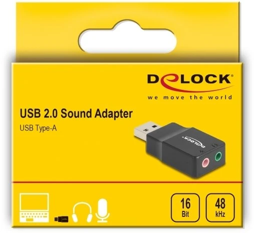 Karta dźwiękowa Delock Zewnętrzna karta dźwiękowa USB Delock (66634) – Juoda