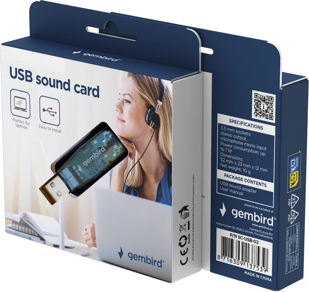Garso plokštė/audio adapteris „Virtus“ SC-USB-02 USB Gembird