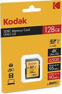 Atminties kortelė Kodak Karta Emtec SDXC 128 GB Class 10 UHS-I/U3 (EKMSD128GXC10HPRK)