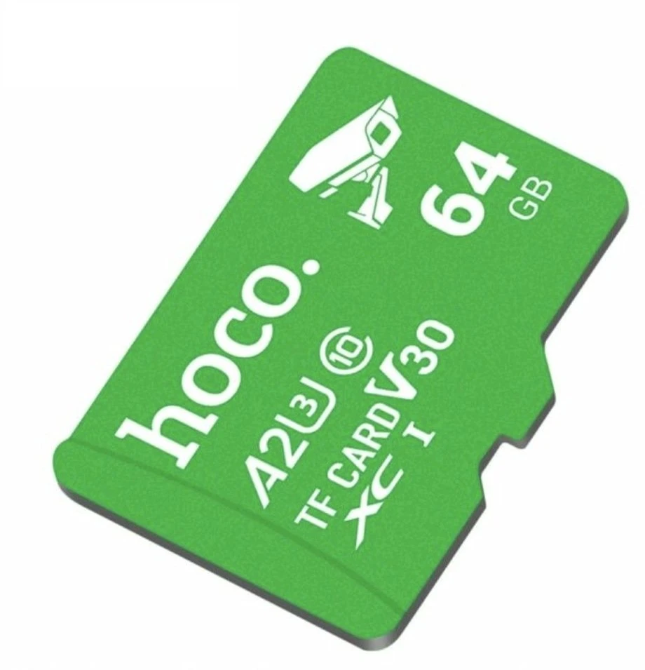 Atminties kortelė Micro SD 64GB class 10 UH-1 U3 V30 A2 Hoco žalias