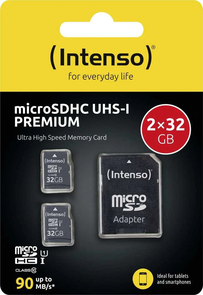 „Intenso Micro SDHC 32GB“ 10 klasės UHS-I U1 atminties kortelė, naši
