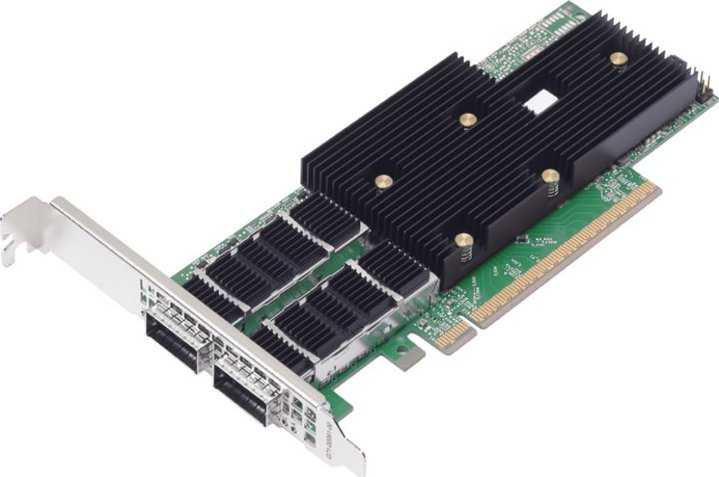 Karta jungiama į tinklą Broadcom Broadcom P2200G - Netzwerkadapter - PCIe 5.0 x16 Low-Profile - 400 Gigabit QSFP112 x 2