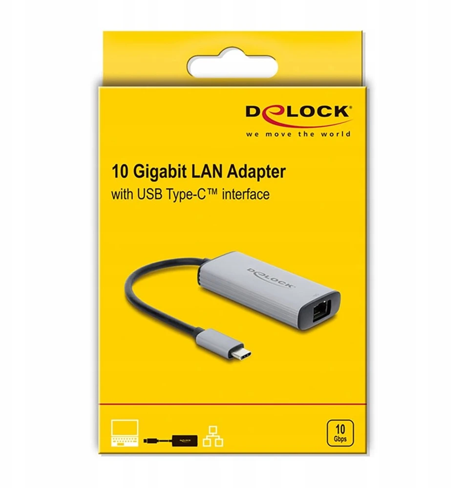 Karta jungiama į tinklą Delock USB Type-C™ Adapteris sieciowy 10 Gigabit LAN 1 x RJ45 (81590)