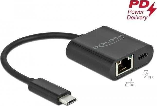 Delock USB-C LAN adapteris su PD jungtimi
