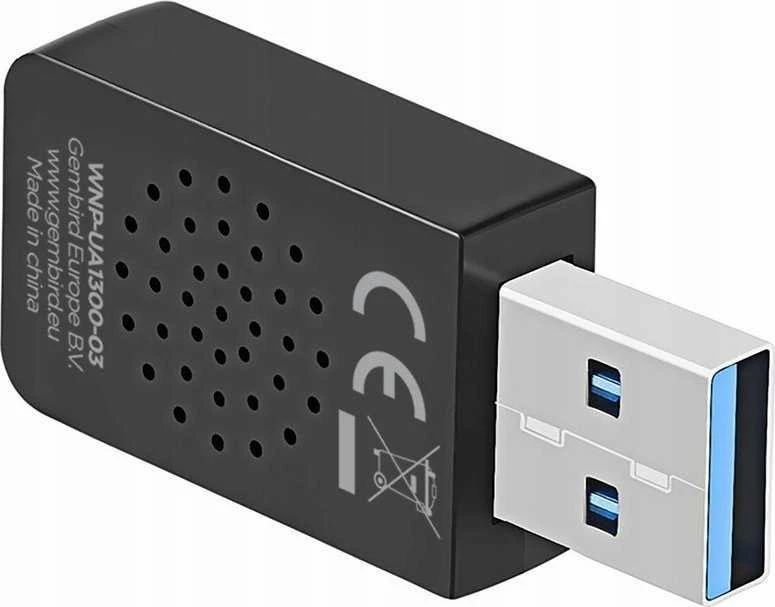 Wi-Fi Adapteris - Gembird WNP-UA1300-03 AC1300 USB 3.0 Juodas