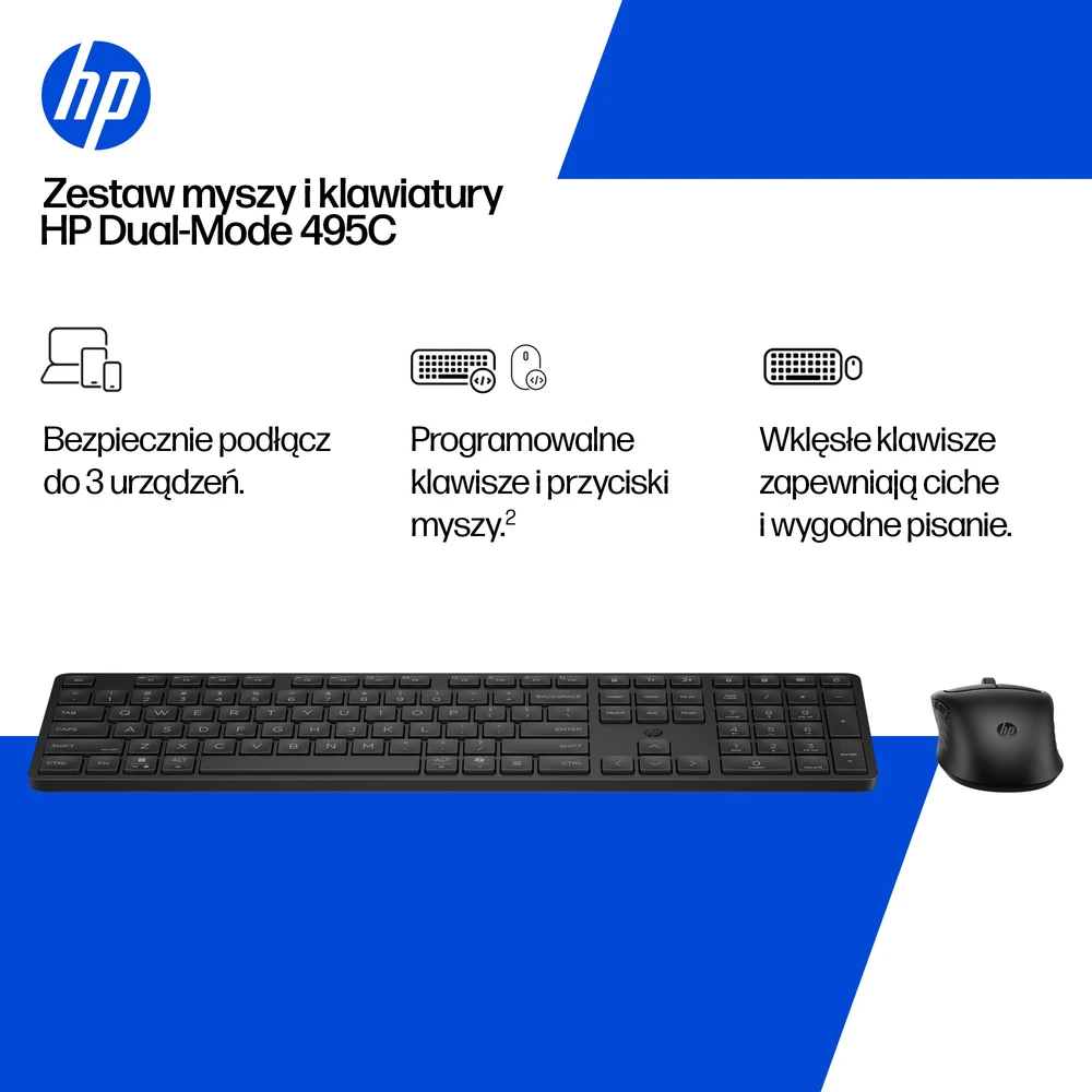 HP Multi-Device Dual-Mode Klaviatūra ir pelė Combo 495C