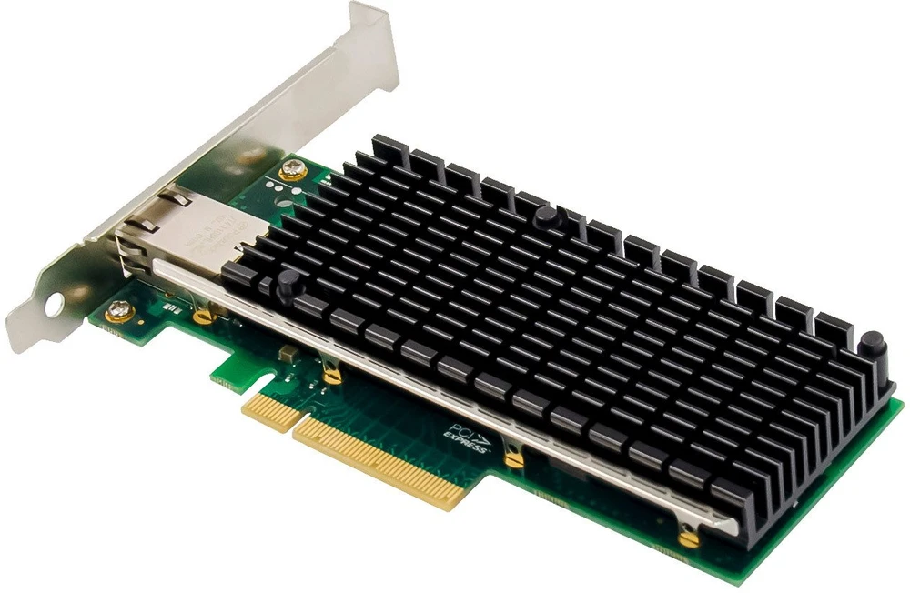 Karta jungiama į tinklą InLine ® 10-Gigabit karta jungiama į tinklą, 1x RJ45 10Gb/s, PCIe x8, w tym. płyta slotowa LP