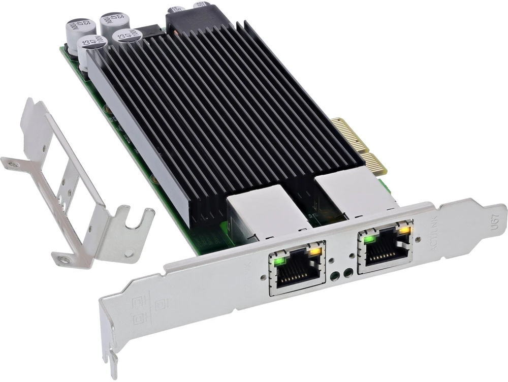 Karta jungiama į tinklą InLine ® Dual Gigabit karta jungiama į tinklą 2x RJ45 1 Gb/s PCIe x4 PoE+