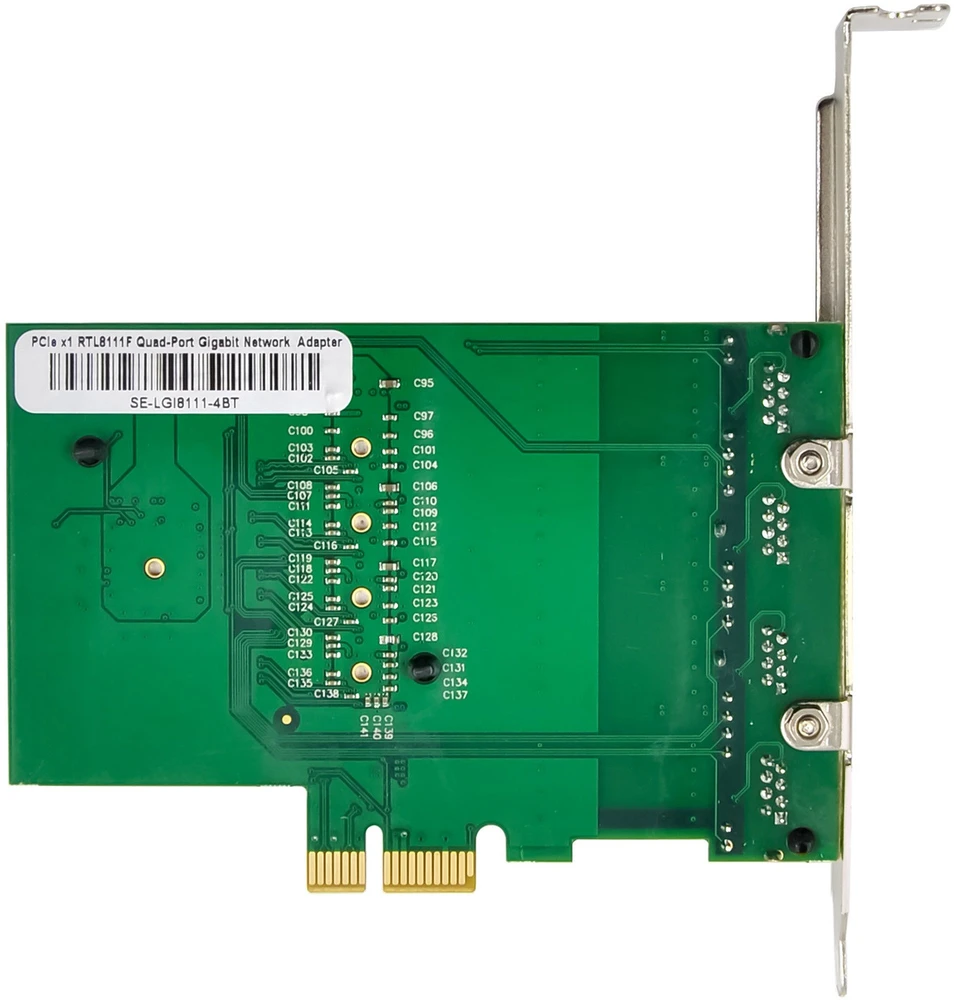 Karta jungiama į tinklą InLine ® Quad Gigabit karta jungiama į tinklą 4x RJ45 1 Gb/s PCIe x1