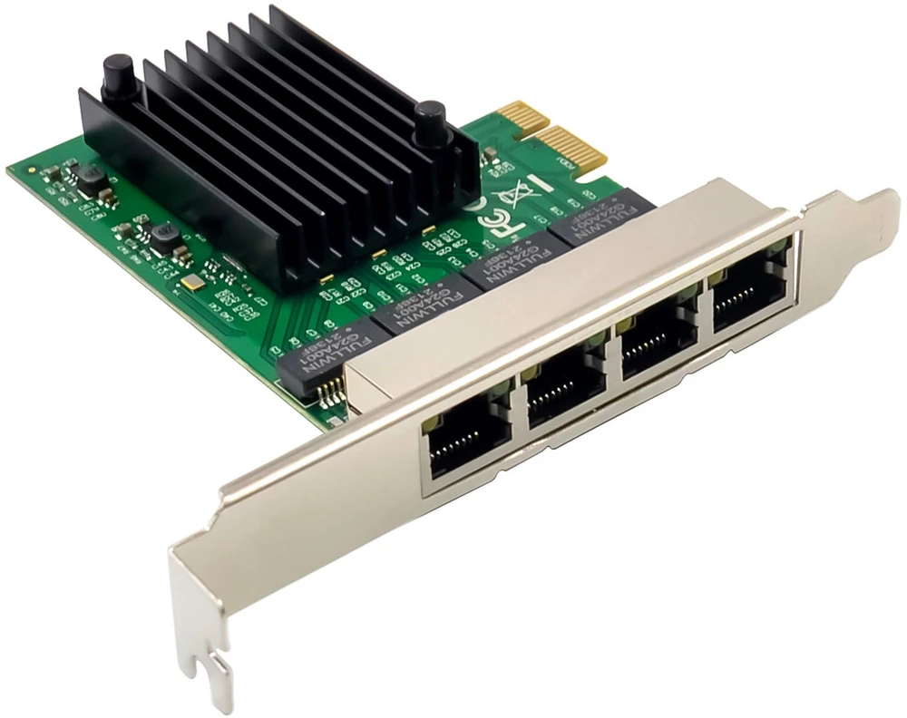Karta jungiama į tinklą InLine ® Quad Gigabit karta jungiama į tinklą 4x RJ45 1 Gb/s PCIe x1