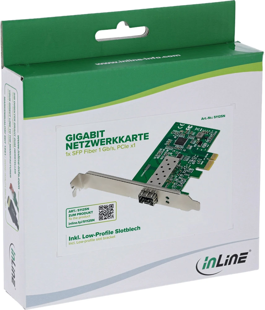 Šakotuvas Nezatříděno Karta jungiama į tinklą InLine SFP PCIe niskoprofilowa