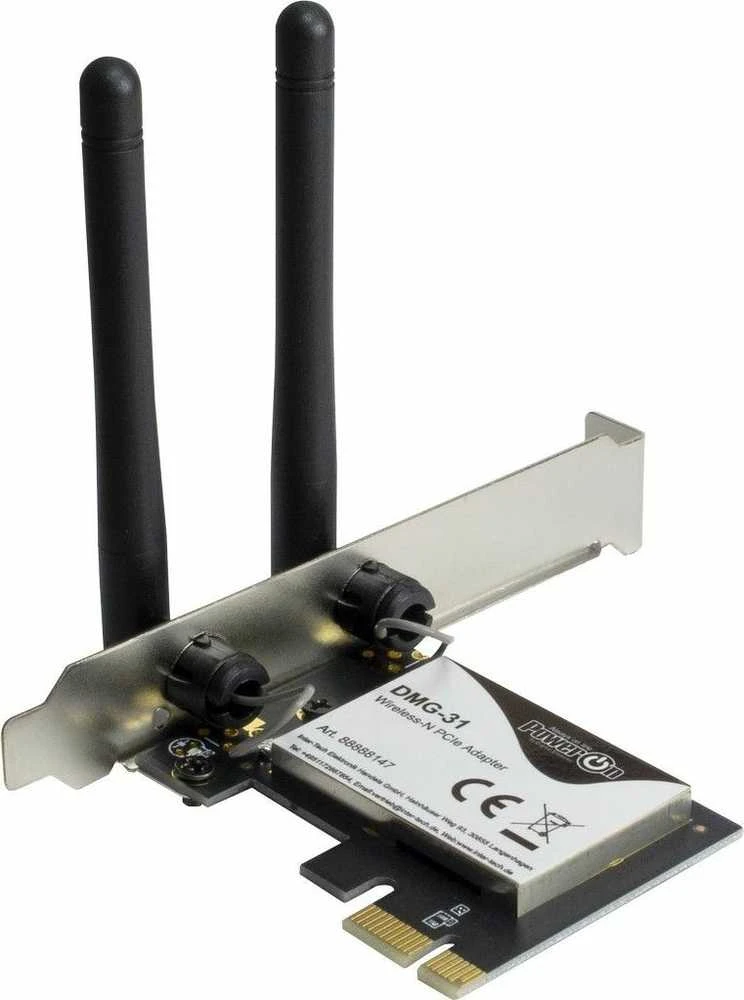 Inter-Tech DMG-31 Eingebaut WLAN - PCI Express - Wi-Fi 4 (802.11n) - 300 Mbit/s - kabellos