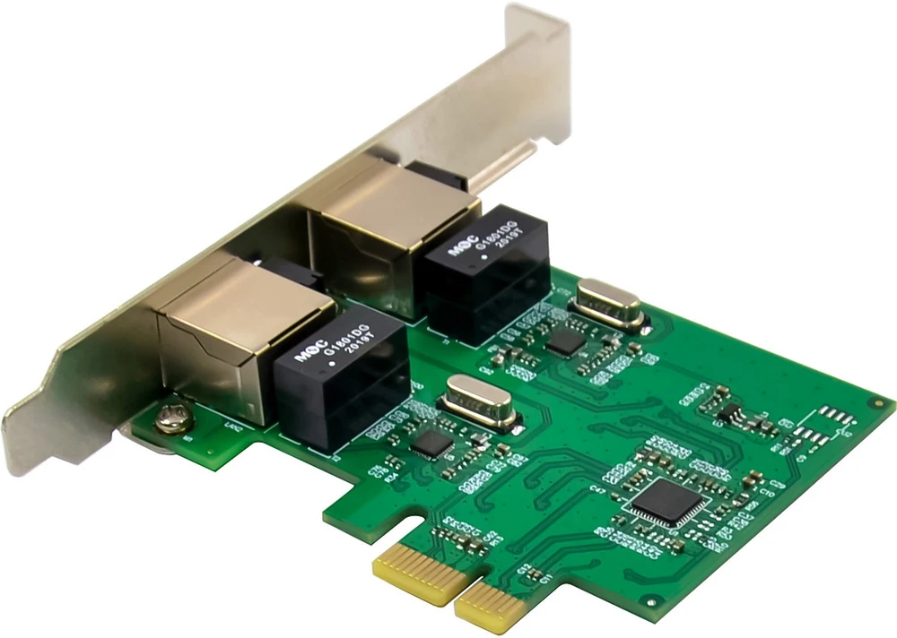 Karta jungiama į tinklą Level One Games InLine® Dual Gigabit karta jungiama į tinklą, 2x RJ45 1Gb/s, PCIe x1, w tym. blacha slotowa LP