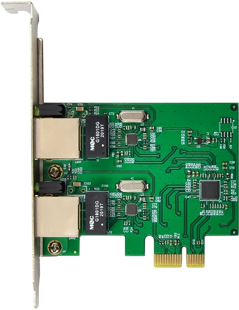 Karta jungiama į tinklą Level One Games InLine® Dual Gigabit karta jungiama į tinklą, 2x RJ45 1Gb/s, PCIe x1, w tym. blacha slotowa LP