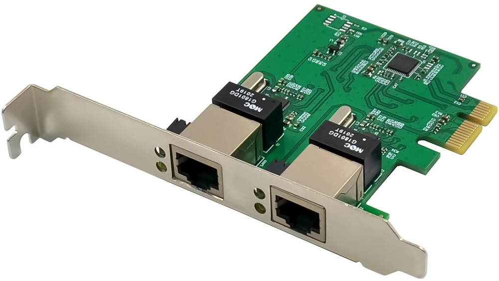 Karta jungiama į tinklą Level One Games InLine® Dual Gigabit karta jungiama į tinklą, 2x RJ45 1Gb/s, PCIe x1, w tym. blacha slotowa LP