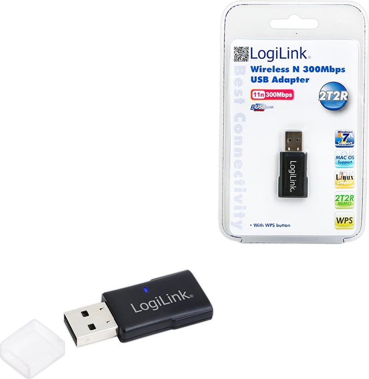 LogiLink WL0086B, belaidis, USB, WLAN, Wi-Fi 4 (802.11n), 300 Mbit/s