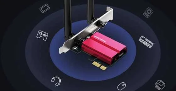 Mercusys | AXE5400 Tri-Band Wi-Fi 6E Bluetooth PCI Express adapteris