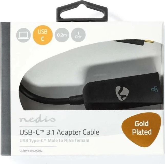 Nedis USB-C į RJ-45 adapterio pakuotė