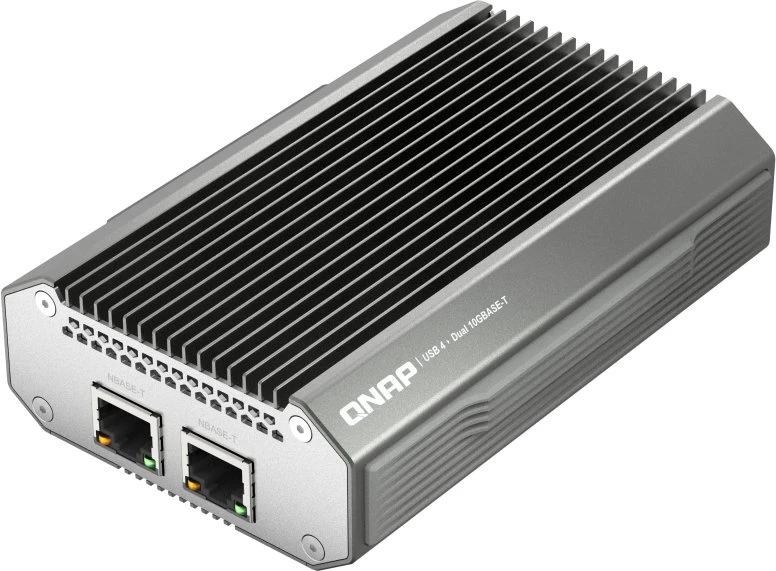 Qnap Systems QNAP QNA-UC10G2T, Vielinis, USB C tipo, Ethernet, 10000 Mbit/s, Juoda, Sidabras