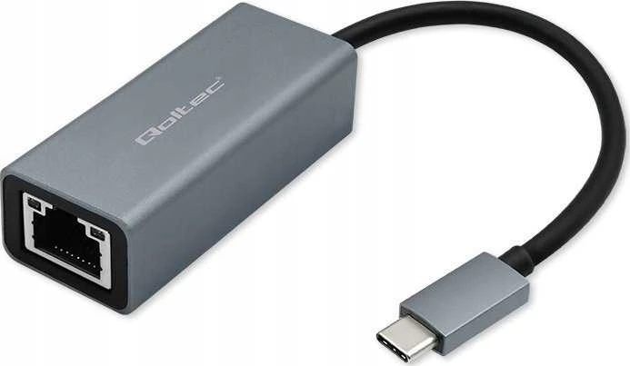 Qoltec USB-C į RJ45 eterneto adapteris | 1000 Mbps | aliuminio korpusas