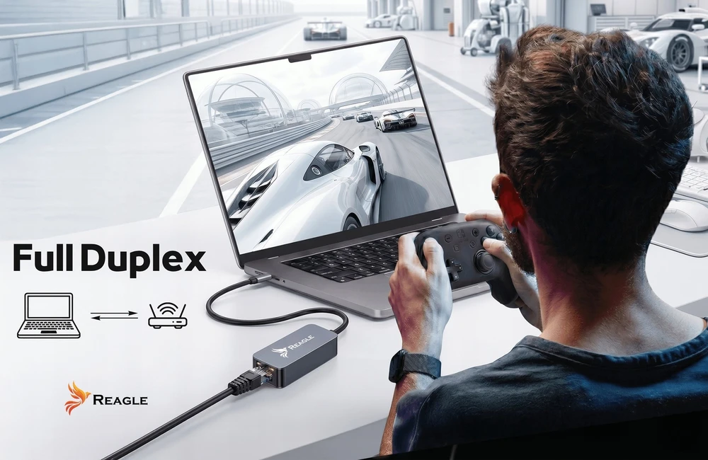 Karta jungiama į tinklą Reagle Przejściówka USB-C ETHERNET ADAPTER karta jungiama į tinklą LAN RJ45 2,5Gb/s 2.5G (5905261351807)