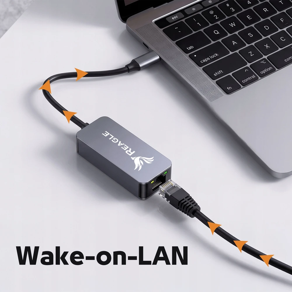 Karta jungiama į tinklą Reagle Przejściówka USB-C ETHERNET ADAPTER karta jungiama į tinklą LAN RJ45 2,5Gb/s 2.5G (5905261351807)