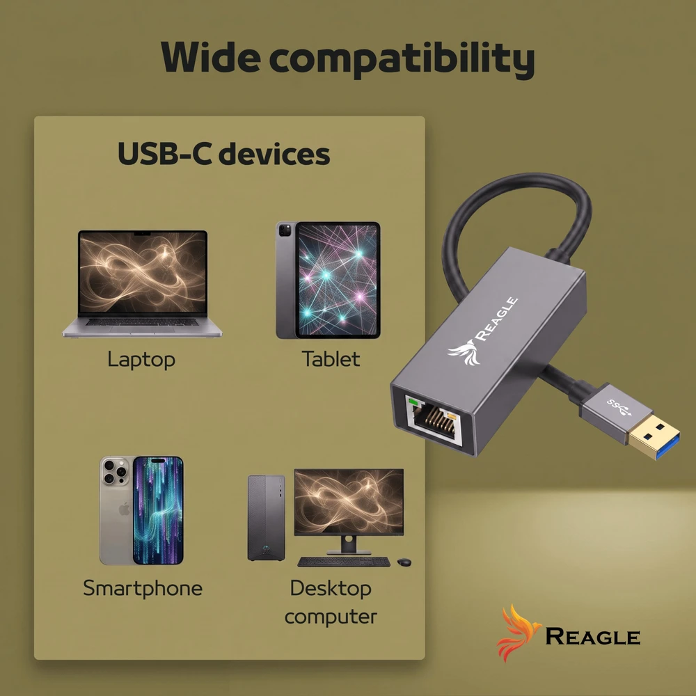 Karta jungiama į tinklą Reagle Reagle Karta Sieciowa USB A 3.1 GIGABIT LAN 1000Mb RJ45