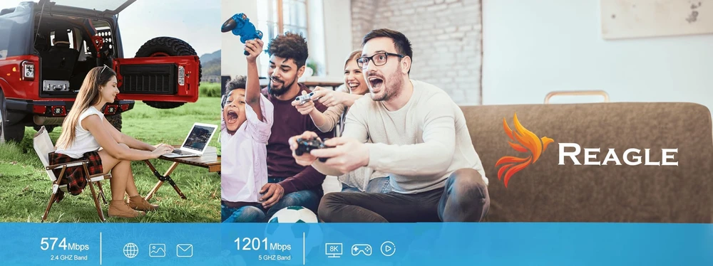 Karta jungiama į tinklą Reagle WiFi 6 AX 1800Mbps 2,4GHz 5GHz