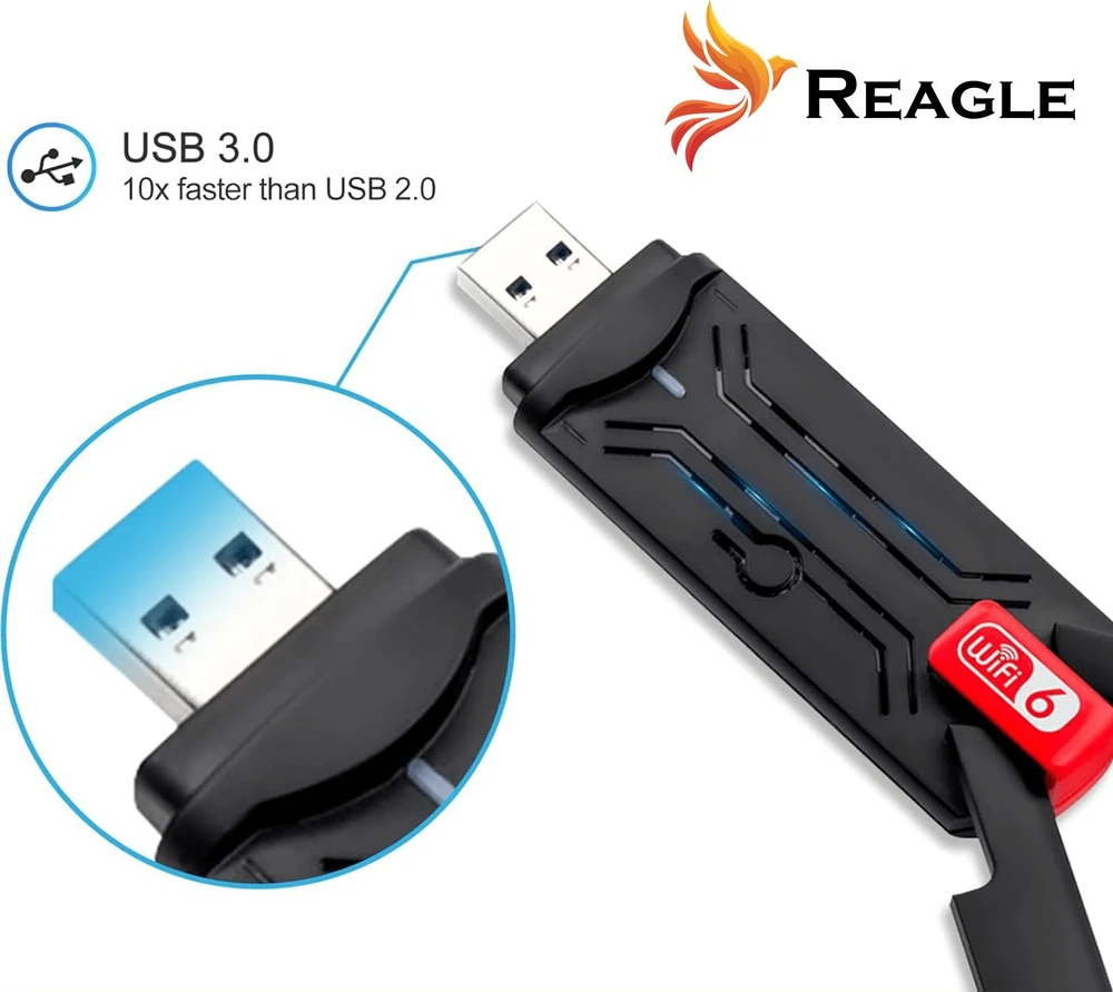 Karta jungiama į tinklą Reagle WiFi 6 AX 1800Mbps 2,4GHz 5GHz