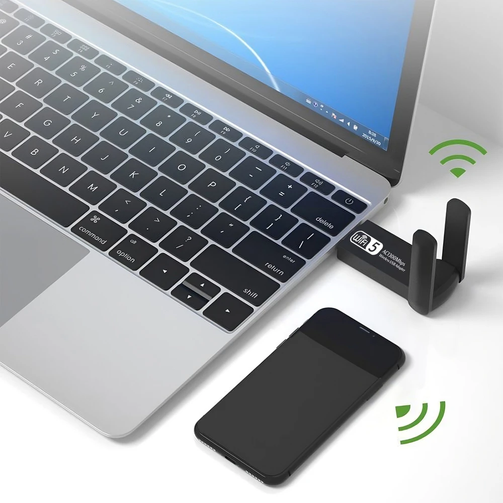 Retoo „Wi-Fi“ tinklo plokštės adapteris, „Wi-Fi USB 3.0“, išorinės antenos, 1300 Mbps, 5 GHz, E628