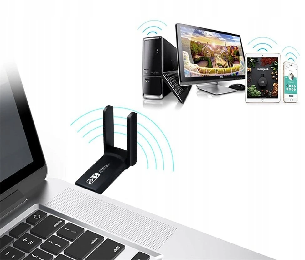 Retoo „Wi-Fi“ tinklo plokštės adapteris, „Wi-Fi USB 3.0“, išorinės antenos, 1300 Mbps, 5 GHz, E628
