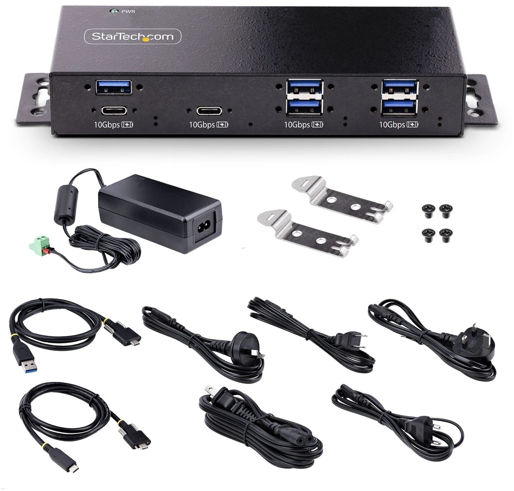 StarTech 7-Port USB-C Hub Przemysłowy USB-Hub su 10Gbps i adapteriu 5x USB-A/2x USB-C Ports Aktywny rozdzielacz USB