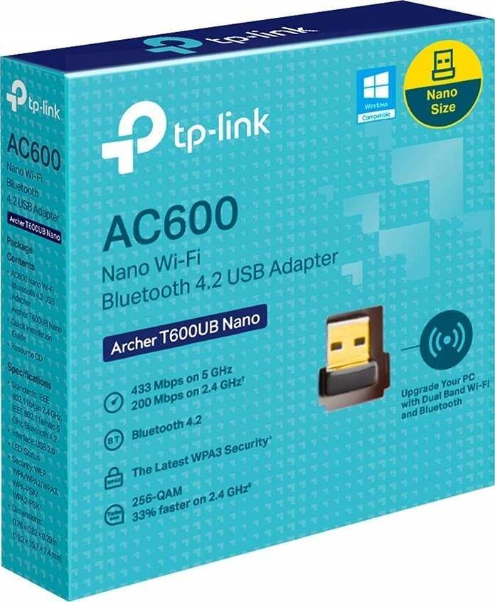 TP-Link Archer T600UB Nano WiFi5 USB adapteris (AC600,2,4GHz/5GHz, Bluetooth 4.2, USB2.0)