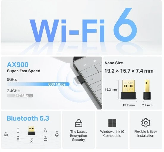Karta jungiama į tinklą TP-Link Archer TX10UB Nano
