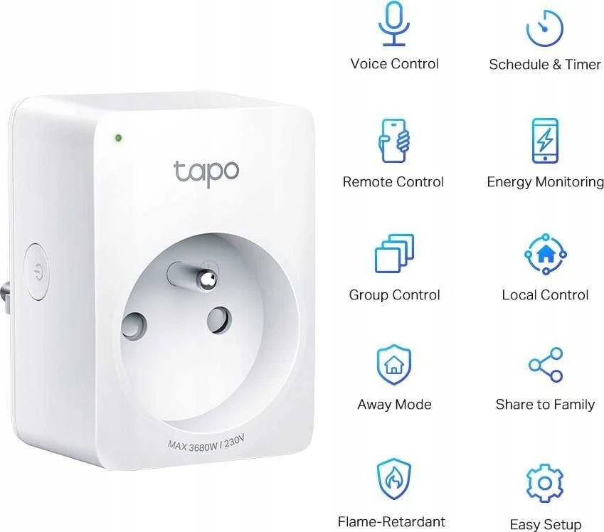 TP-Link Tapo P110(2-pack)(EU) išmanusis WiFi mini lizdas (3680W,16A,2.4GHz,BT)