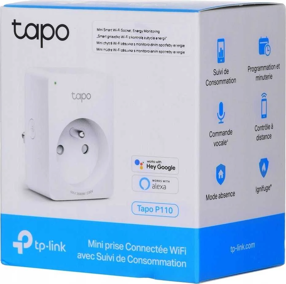 TP-Link Tapo P110(2-pack)(EU) išmanusis WiFi mini lizdas (3680W,16A,2.4GHz,BT)