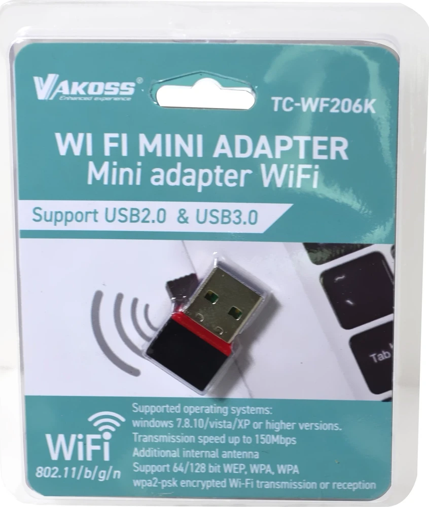 Vakoss TC-WF206K USB WLAN (Wi-Fi) Network Adapteris 2.4GHz