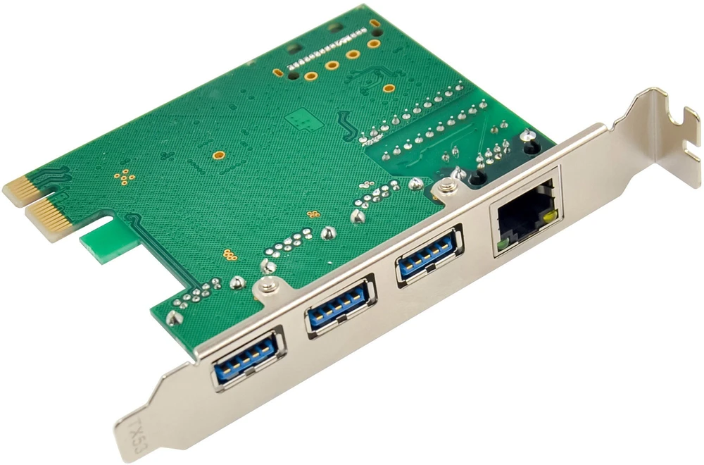 Tinklo plokštė Zenwire InLine® Combo Gigabit tinklas ir USB 3.2 Gen.1, 1x RJ45, 3x USB-A