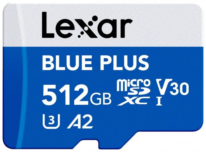 Atminties kortelė Karta Lexar Mėlyna Plus Micro SDXC 512 GB Class 10 UHS-I/U3 A2 V30 (LMSBLPL512G-BNANG)