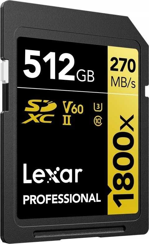 Atminties kortelė LEXAR PRO 1800X SDXC U3 (V60) UHS-II R270/W180 512GB