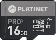 Atminties korta Platinet MicroSD 16GB (class10 UHS-III 90MB/s) + SD Adapteris